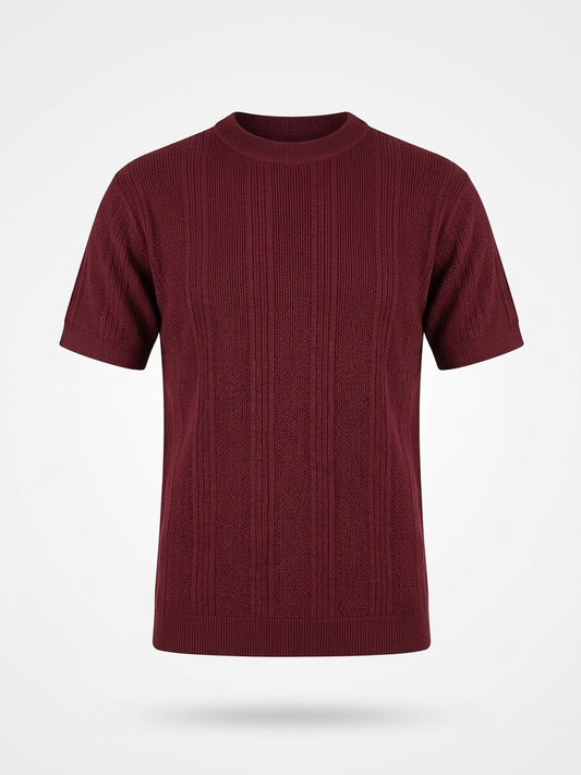Crimson Burgundy - Arabesque Knit Tee