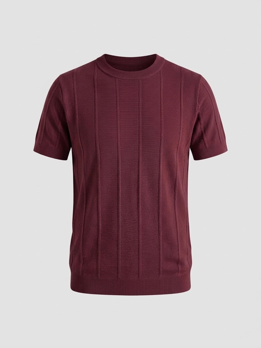 Crimson Burgundy - Column Knit Tee