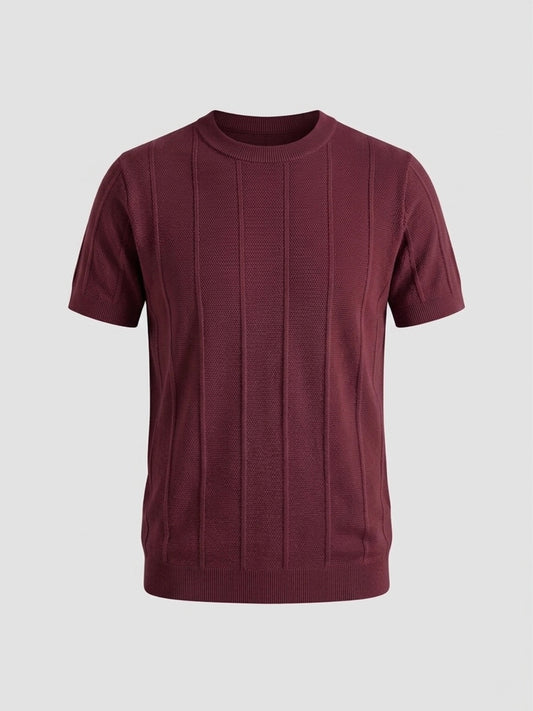 Crimson Burgundy - Column Knit Tee