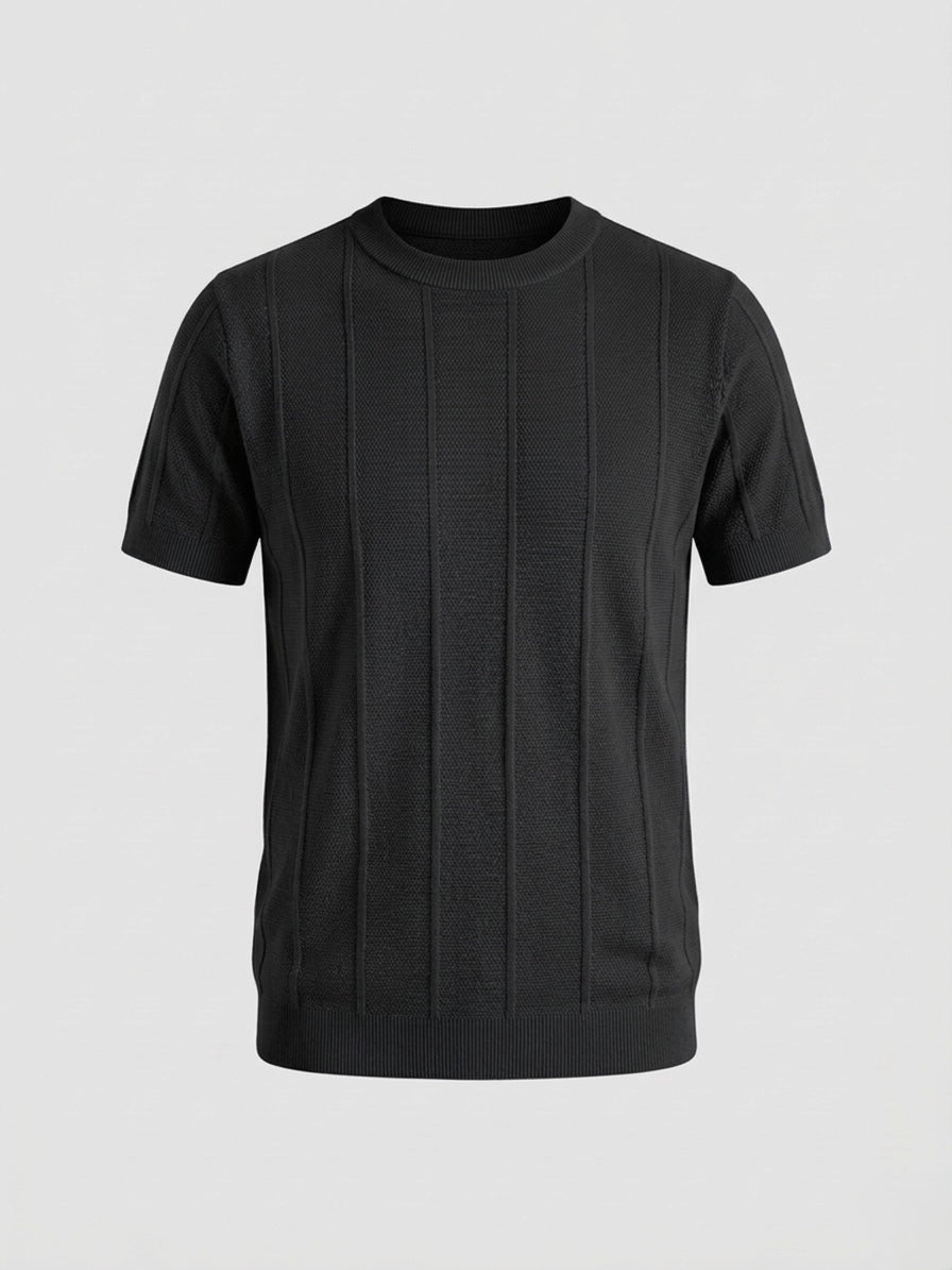 Midnight Black - Column Knit Tee