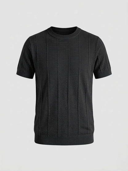 Midnight Black - Column Knit Tee