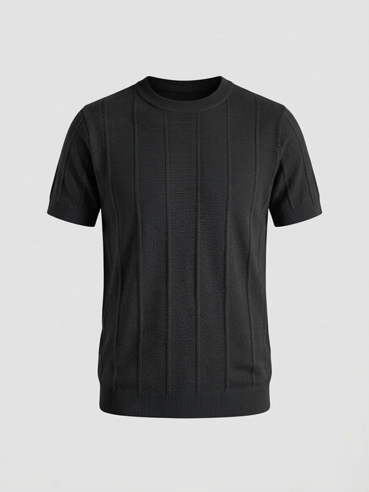 Midnight Black - Column Knit Tee
