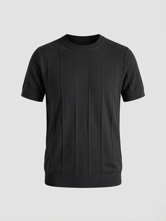 Midnight Black - Column Knit Tee