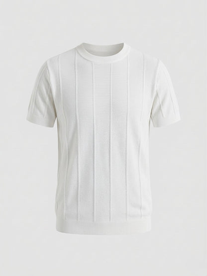 Pearl White - Column Knit Tee
