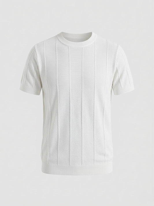 Pearl White - Column Knit Tee