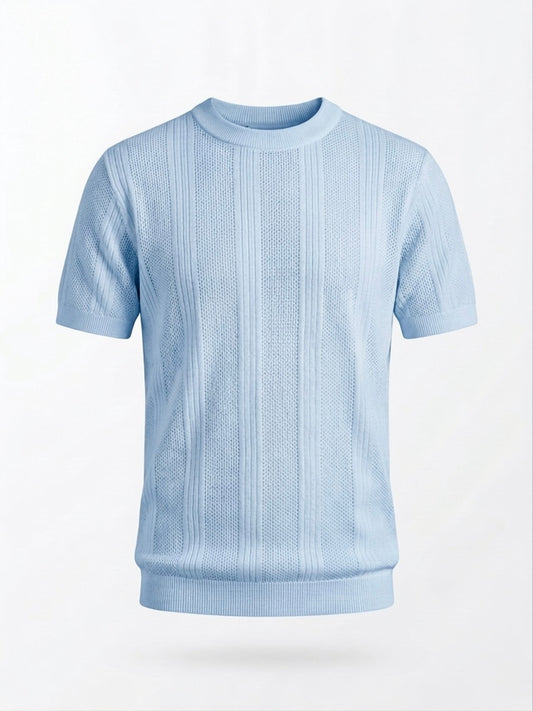 Sky Blue - Arabesque Knit Tee