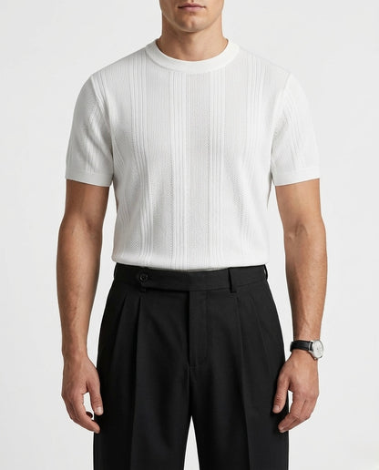 Pearl White - Arabesque Knit Tee