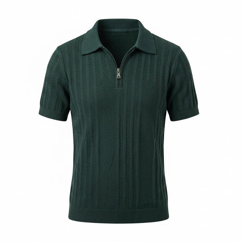 Emerald Green - Capri Zip Knit Polo