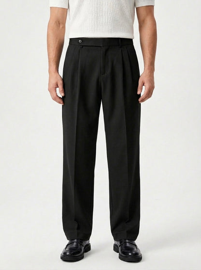 Midnight Black - Italian Pleated Pants