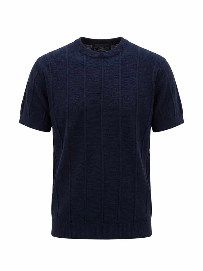 Deep Blue - Column Knit Tee