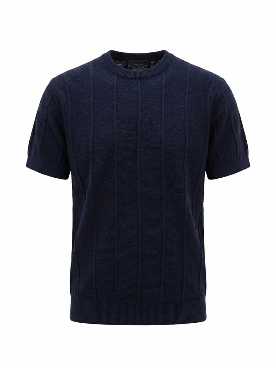 Deep Blue - Column Knit Tee