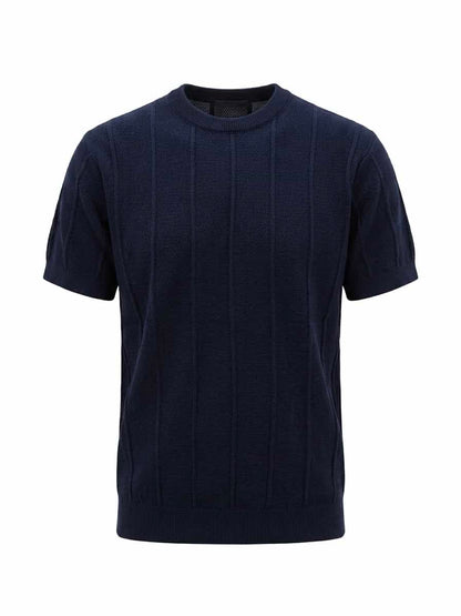 Deep Blue - Column Knit Tee