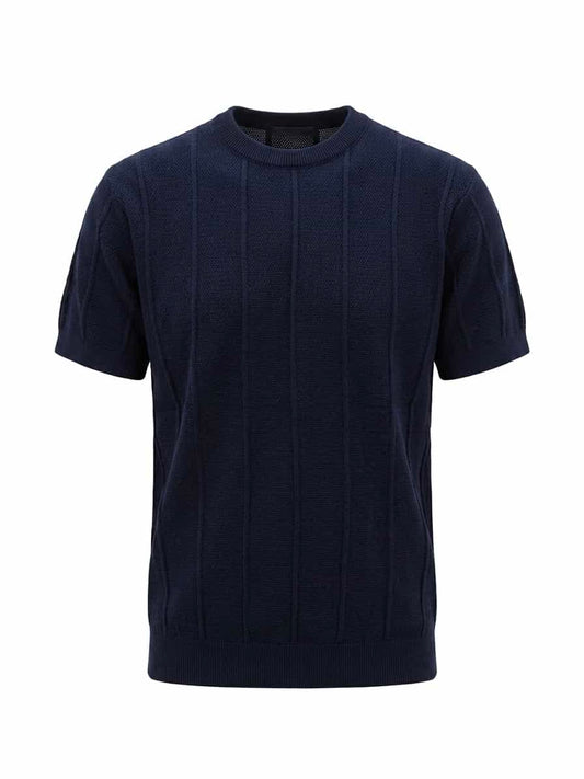 Deep Blue - Column Knit Tee