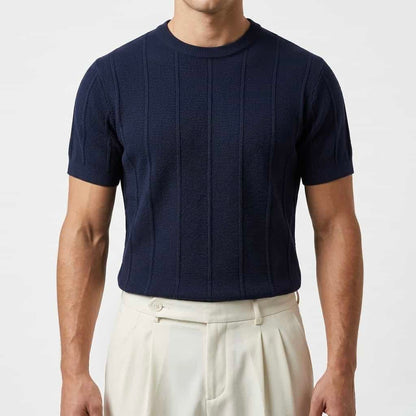 Deep Blue - Column Knit Tee