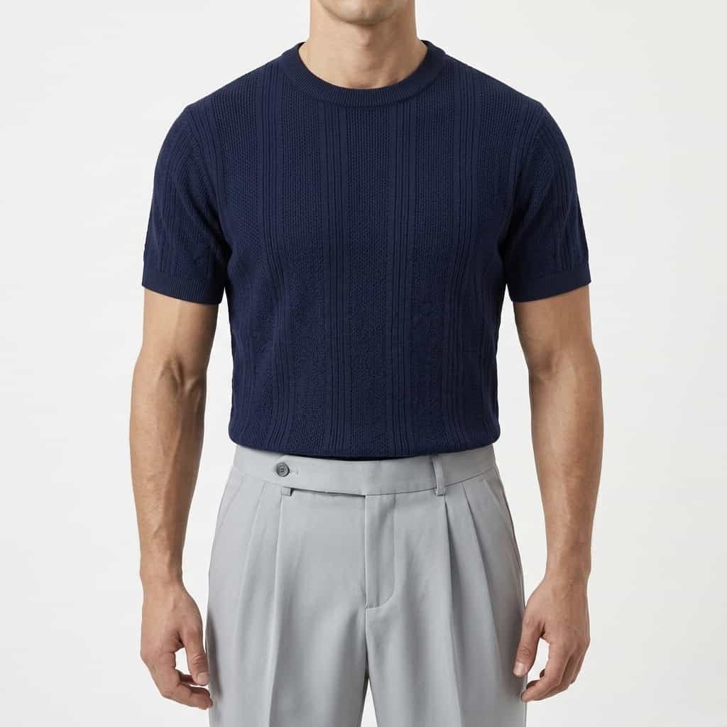 Deep Blue - Arabesque Knit Tee
