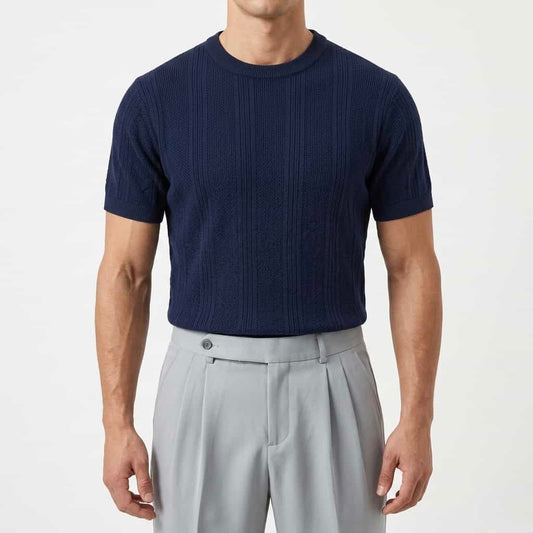 Deep Blue - Arabesque Knit Tee
