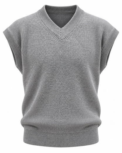 Ash Grey V-neck Gilet