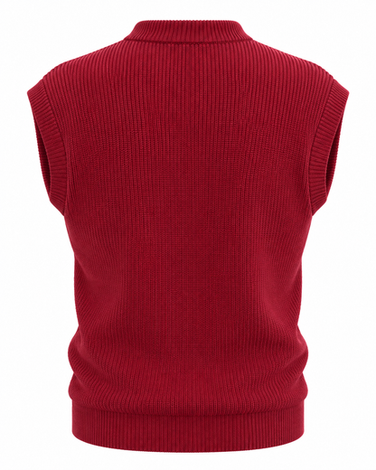 Crimson Burgundy V-neck Gilet