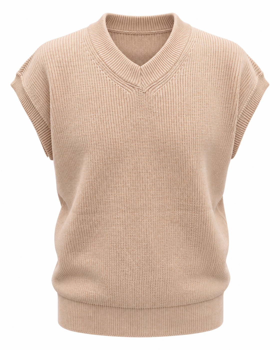 Dune Beige V-neck Gilet