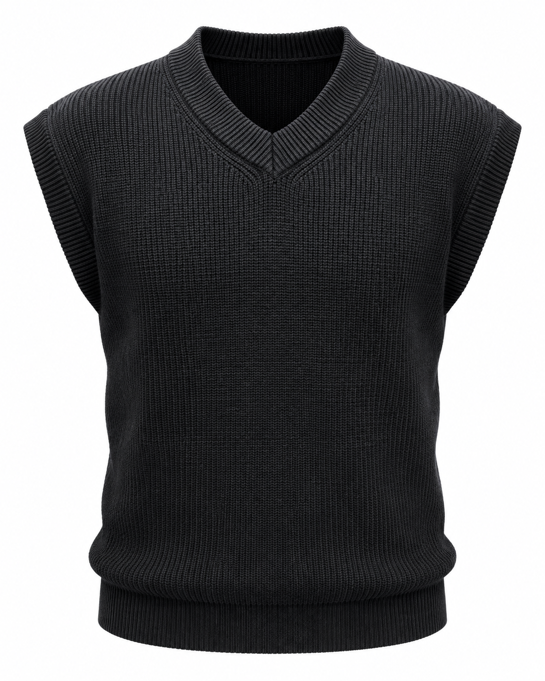Midnight Black V-neck Gilet