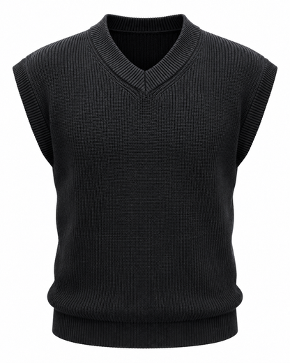 Midnight Black V-neck Gilet