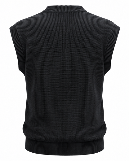 Midnight Black V-neck Gilet