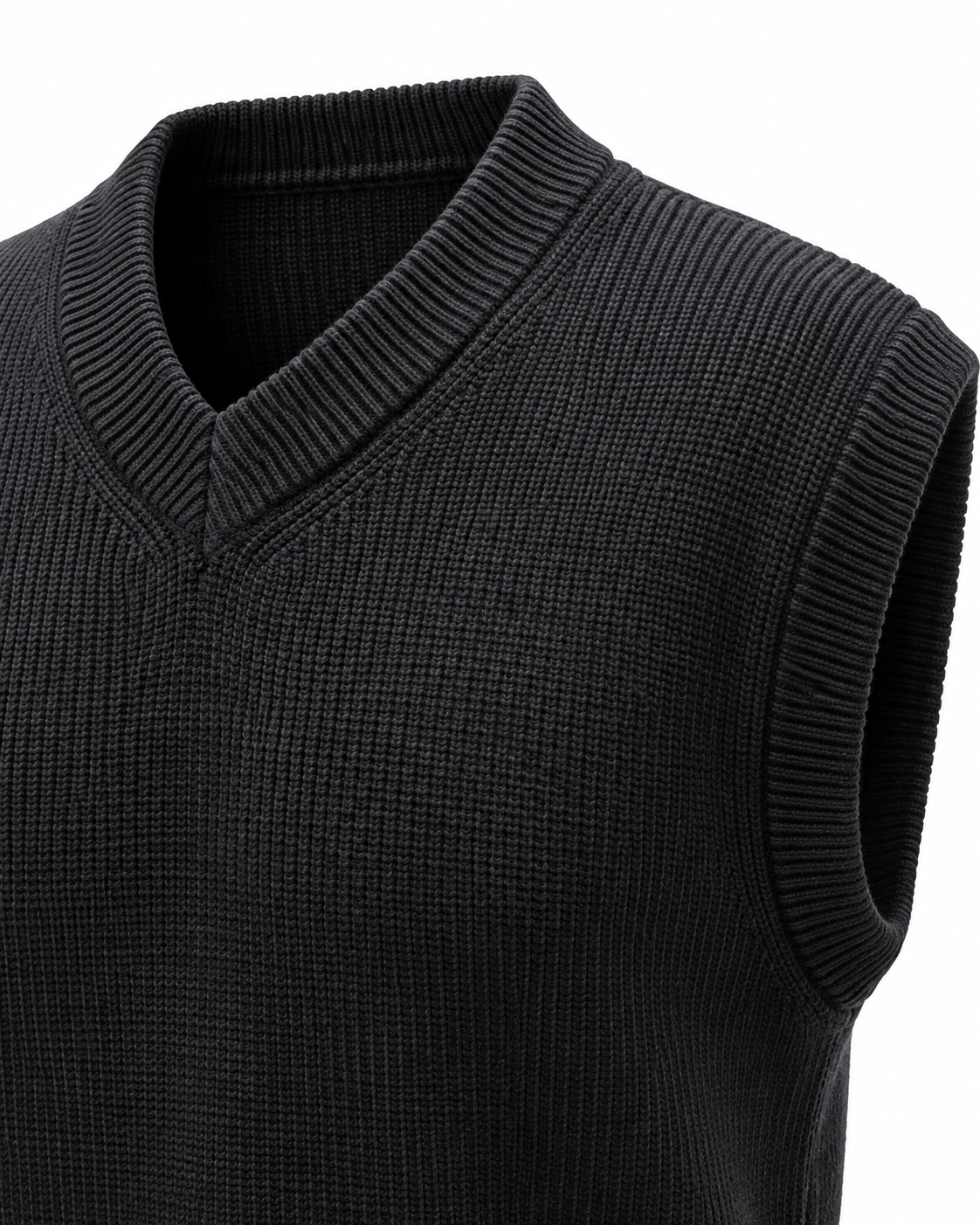 Midnight Black V-neck Gilet