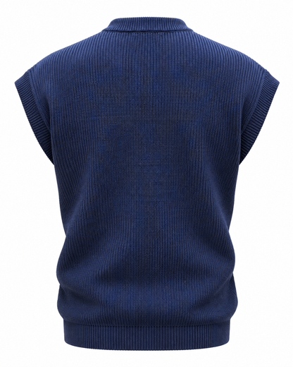 Navy Blue V-neck Gilet
