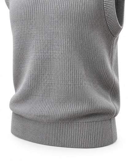 Ash Grey V-neck Gilet