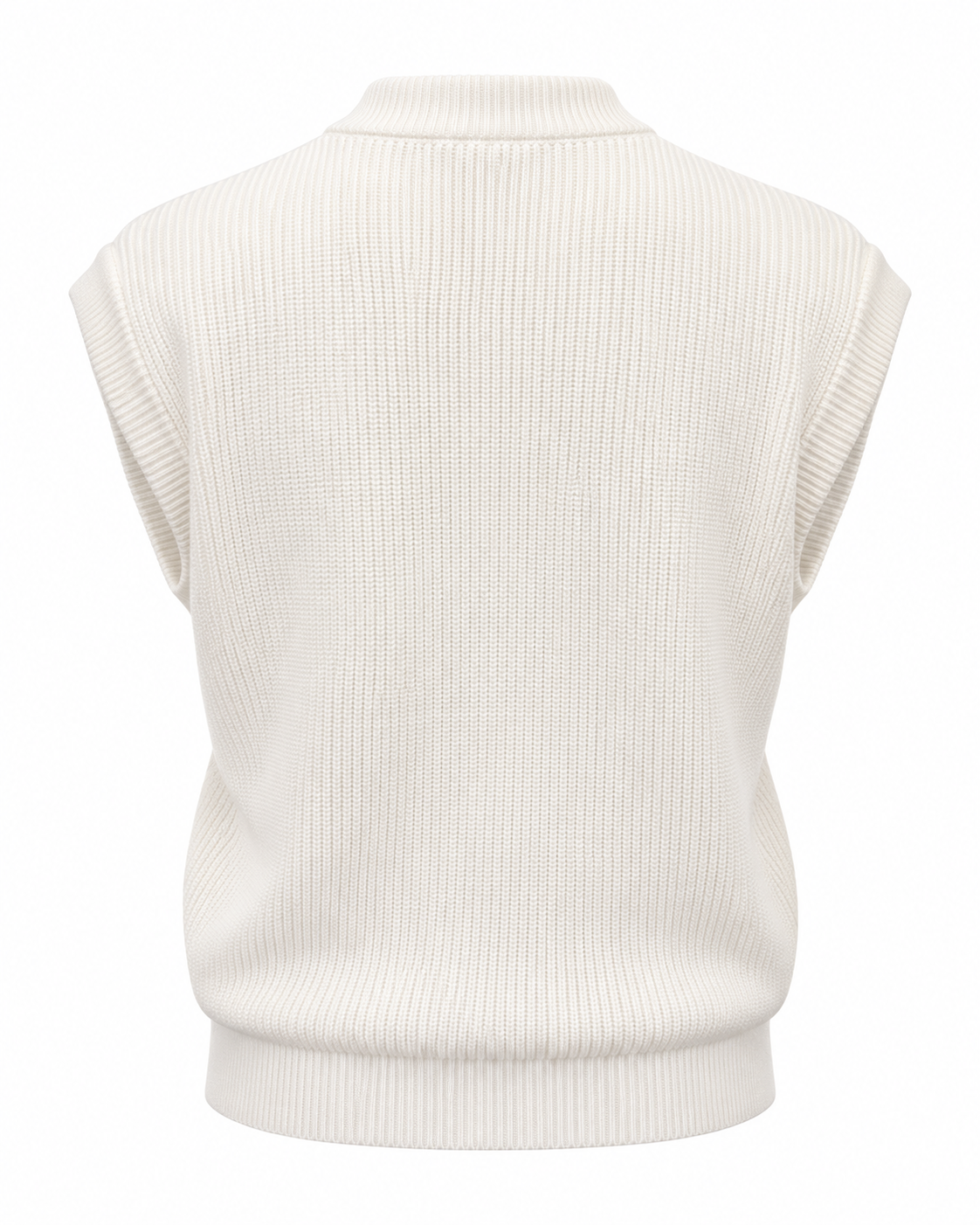 Pearl White V-neck Gilet