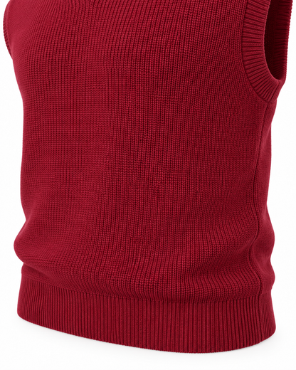Crimson Burgundy V-neck Gilet