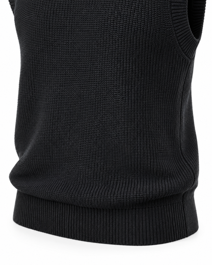 Midnight Black V-neck Gilet
