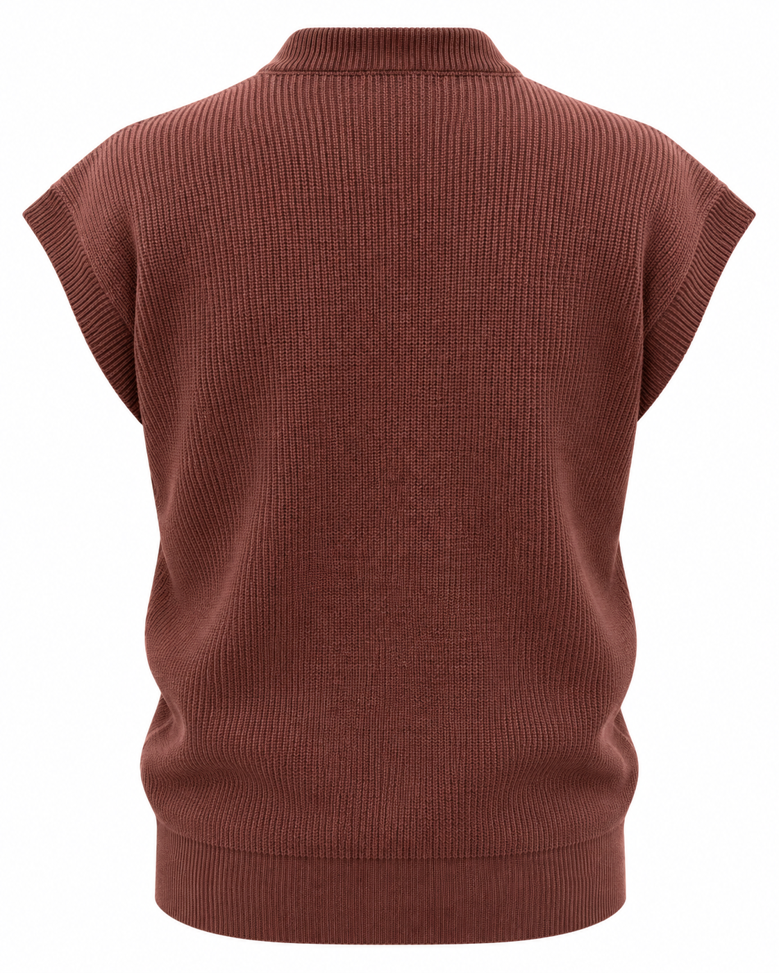 Tobacco Brown V-neck Gilet