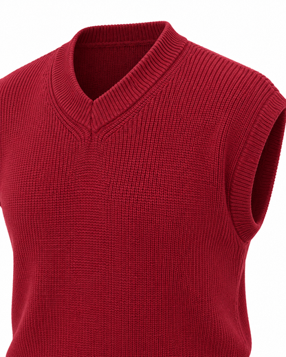 Crimson Burgundy V-neck Gilet