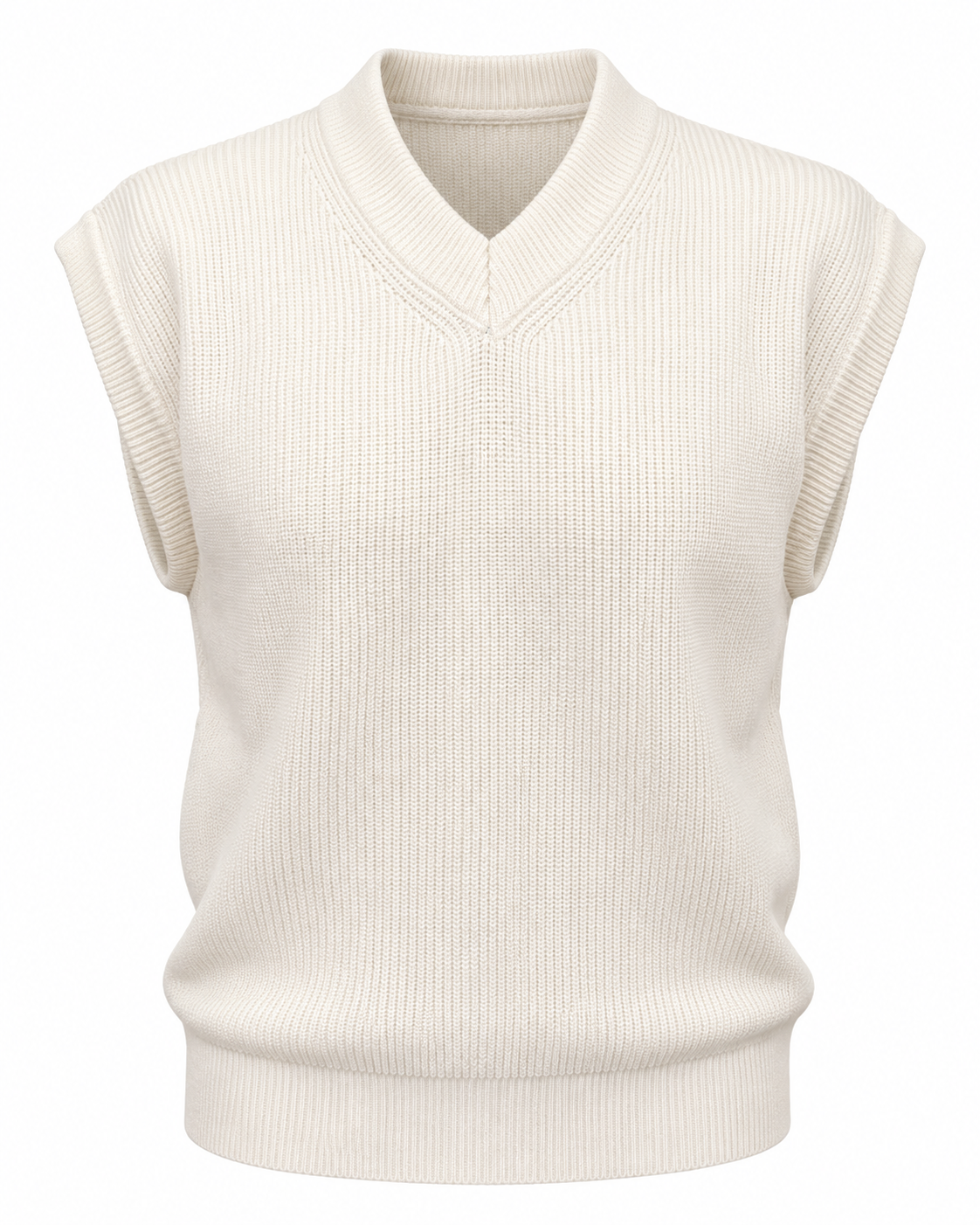 Pearl White V-neck Gilet