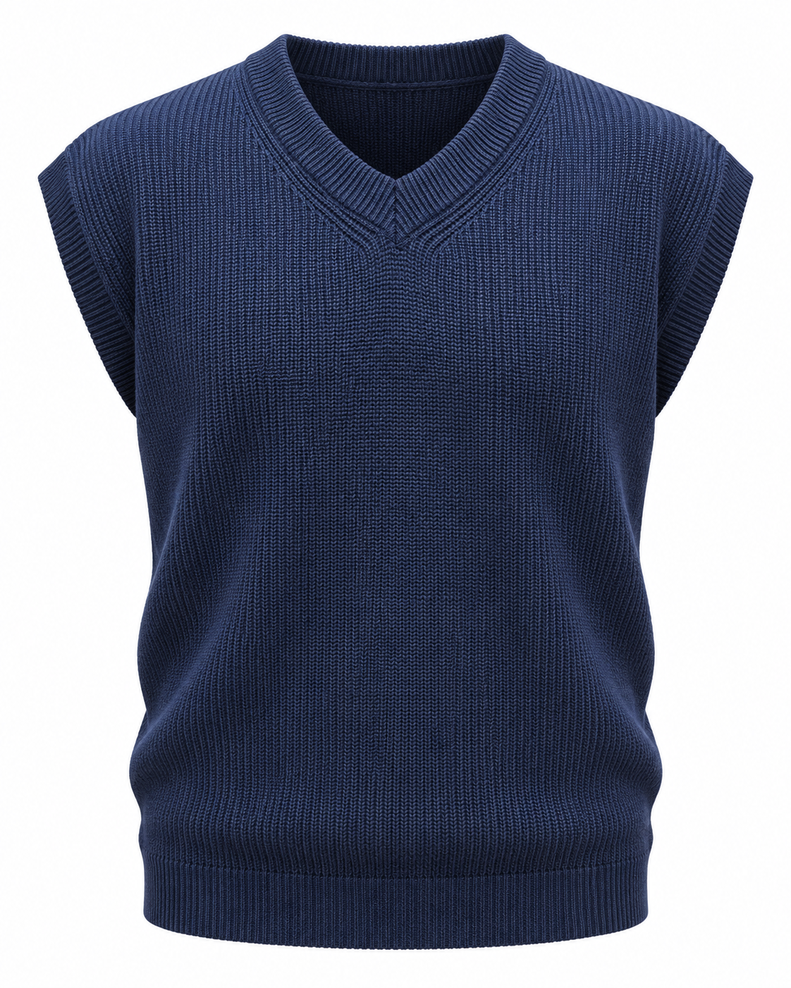 Navy Blue V-neck Gilet