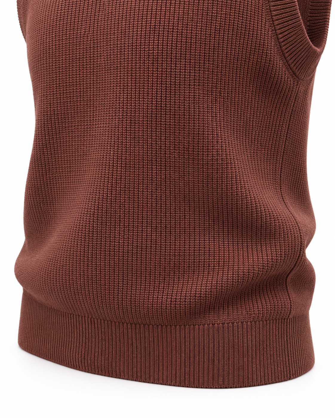 Tobacco Brown V-neck Gilet