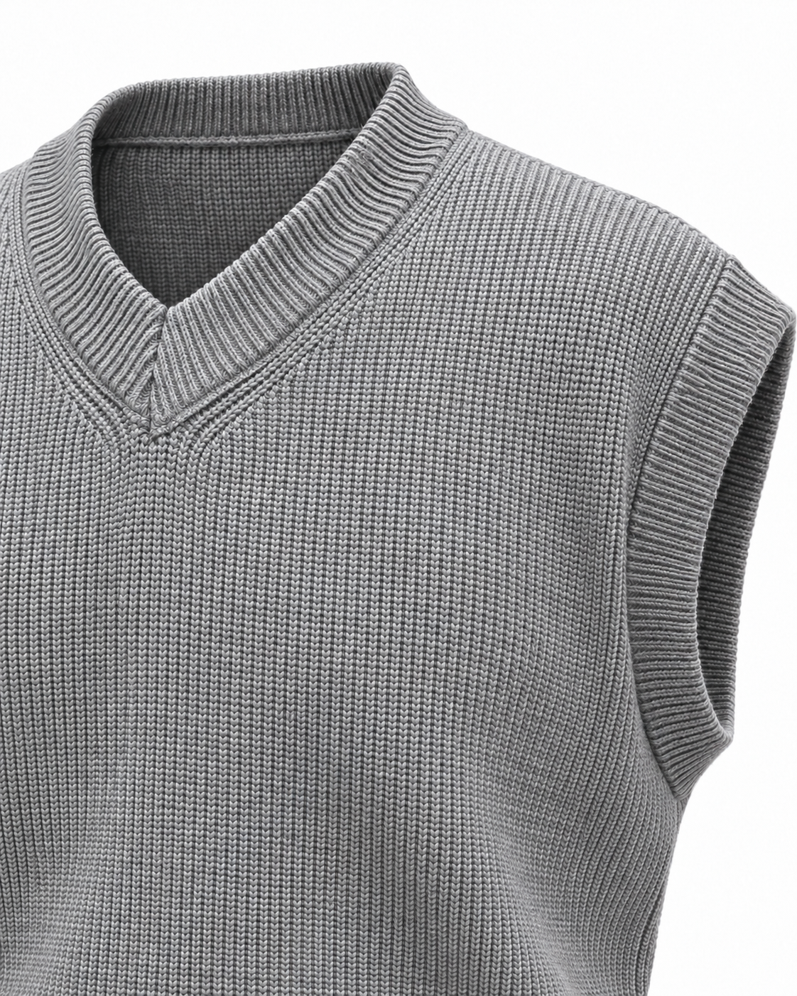 Ash Grey V-neck Gilet