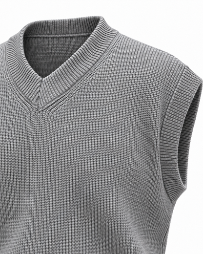 Ash Grey V-neck Gilet