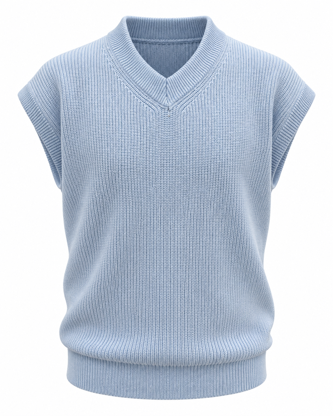 Sky Blue V-neck Gilet
