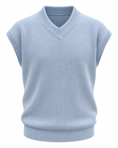 Sky Blue V-neck Gilet