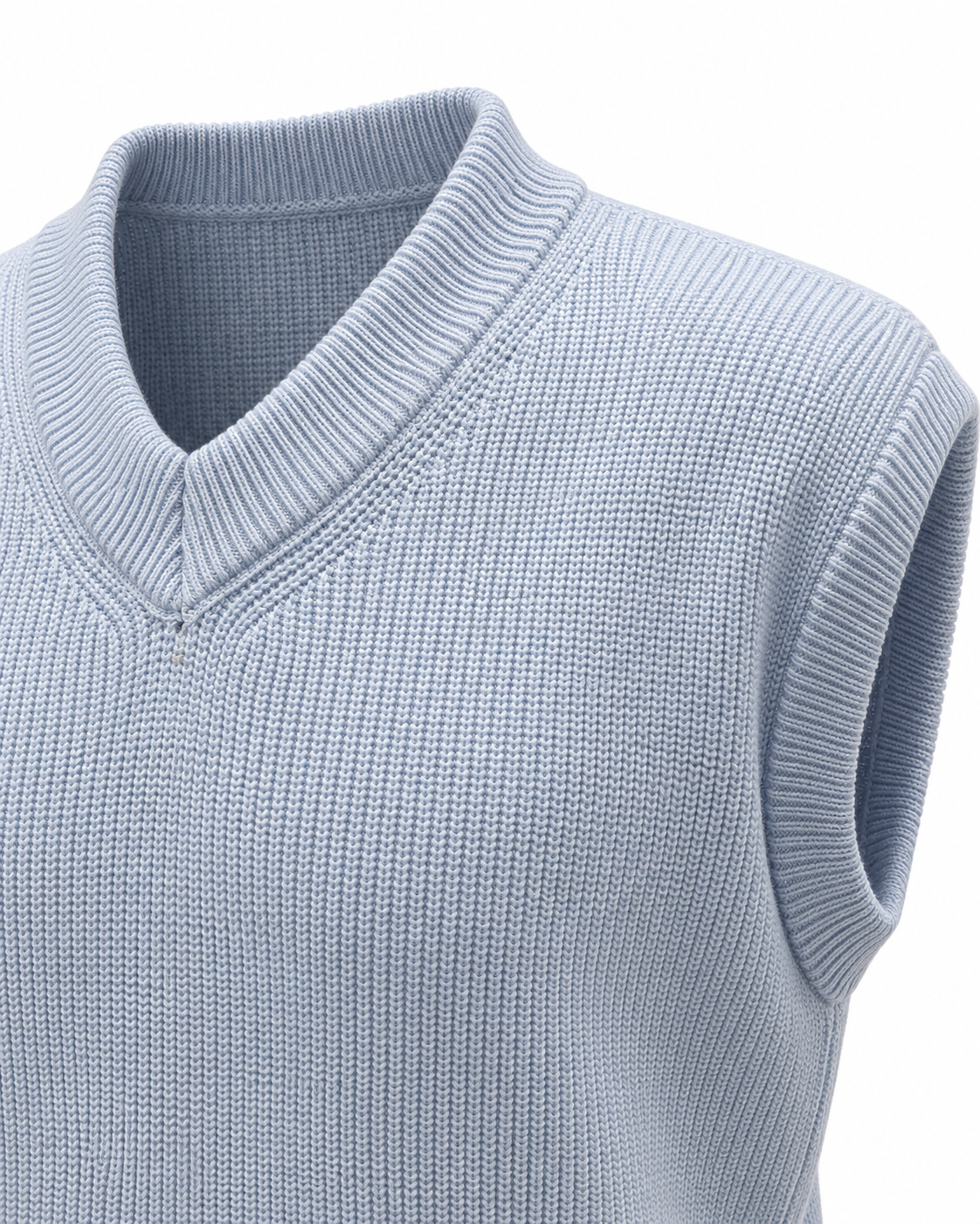 Sky Blue V-neck Gilet