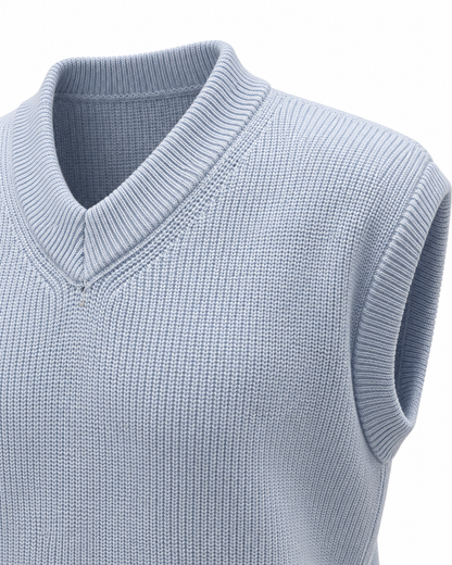 Sky Blue V-neck Gilet