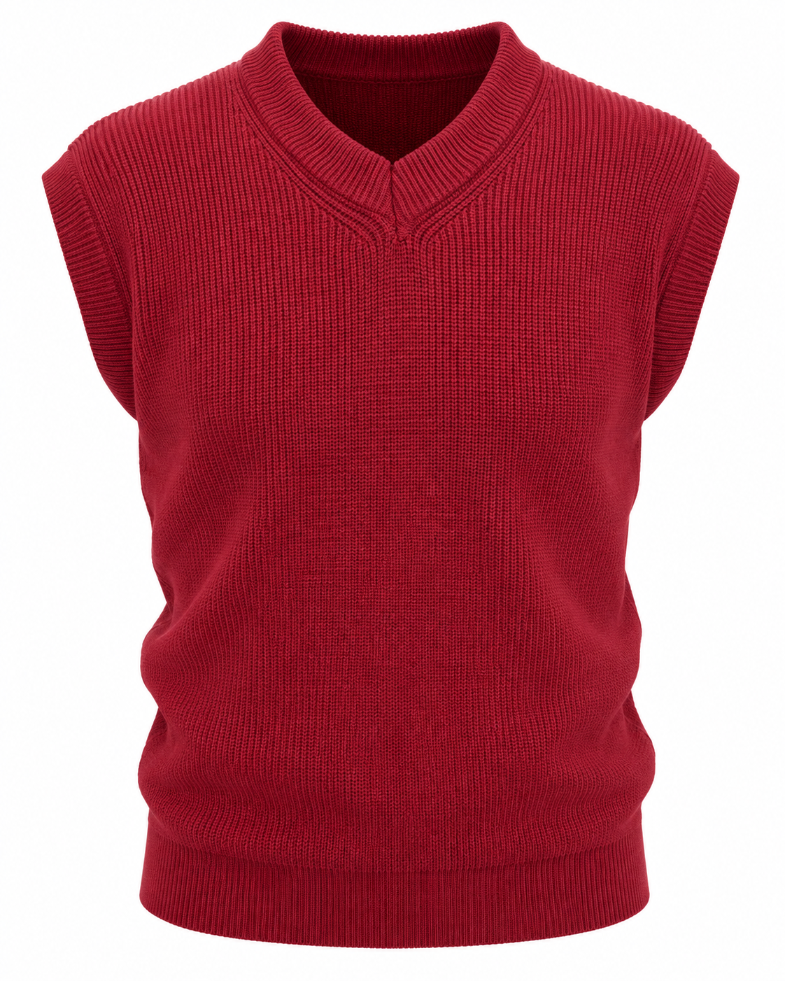 Crimson Burgundy V-neck Gilet