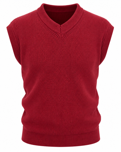 Crimson Burgundy V-neck Gilet