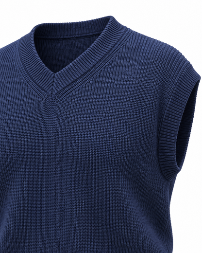 Navy Blue V-neck Gilet