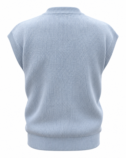 Sky Blue V-neck Gilet